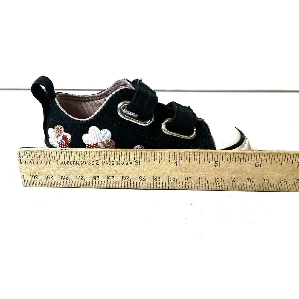 Converse Infant Girls 5 Black/Multicolor Balloons Print Snap On Low Top Sneakers
